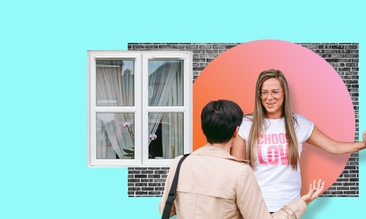 People Talking Outside A Home