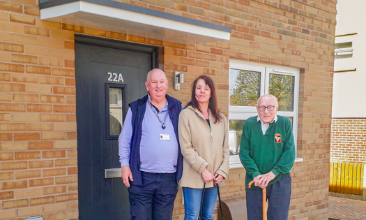 Bromford's involved customers outside a home in Hampton Close 