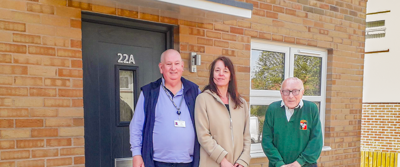 Bromford's involved customers outside a home in Hampton Close 