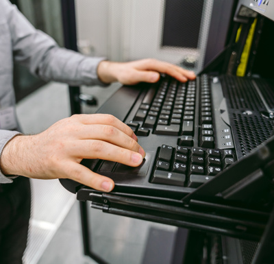 Person working on a computer