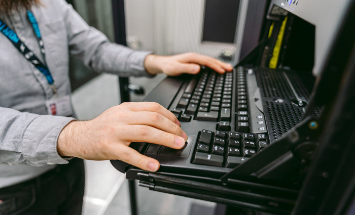 Person working on a computer