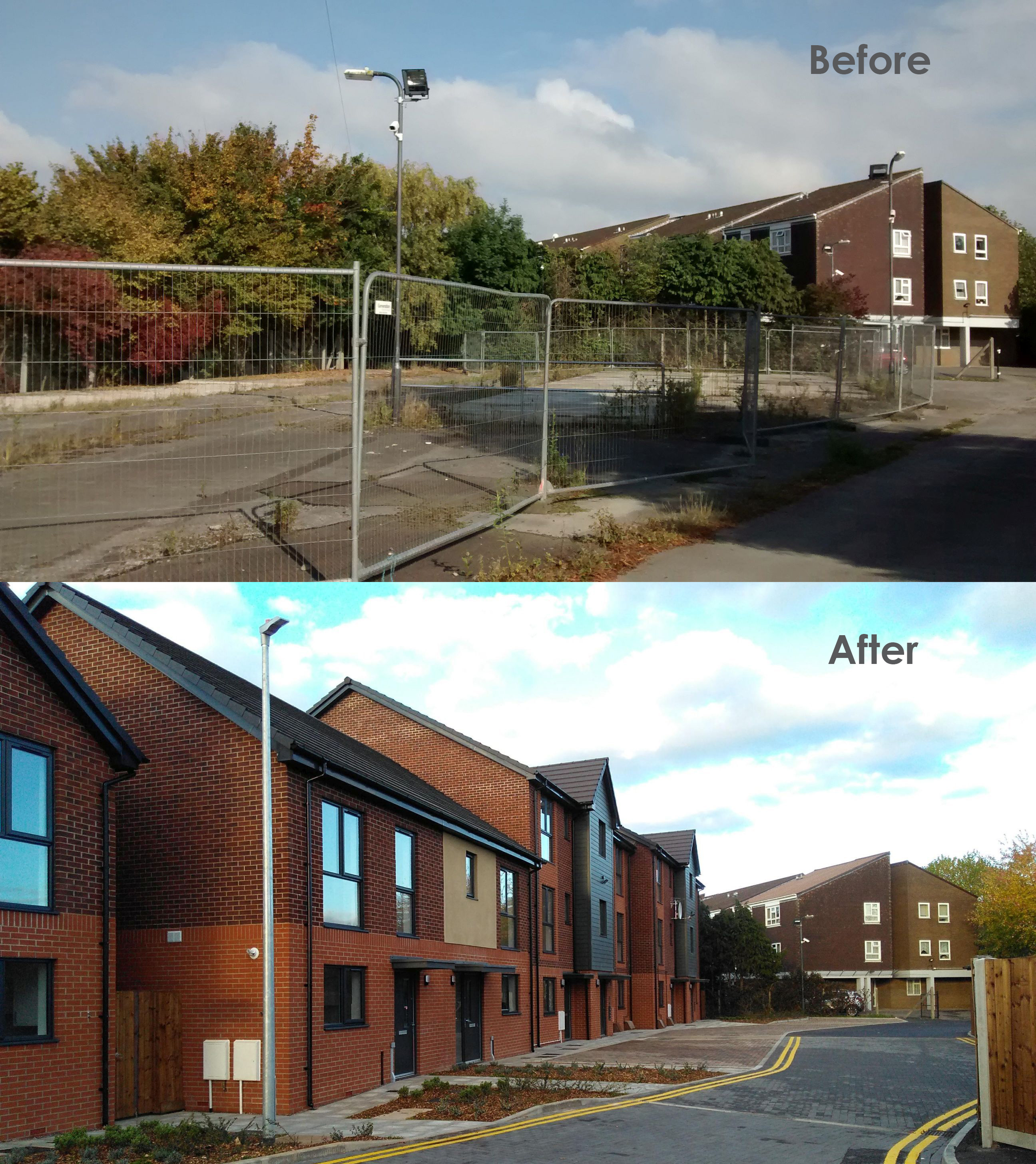 Before and after pictures of our new homes in Downend.