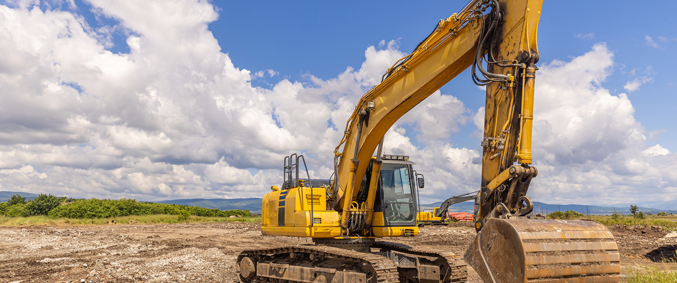 Excavator in a construction site 