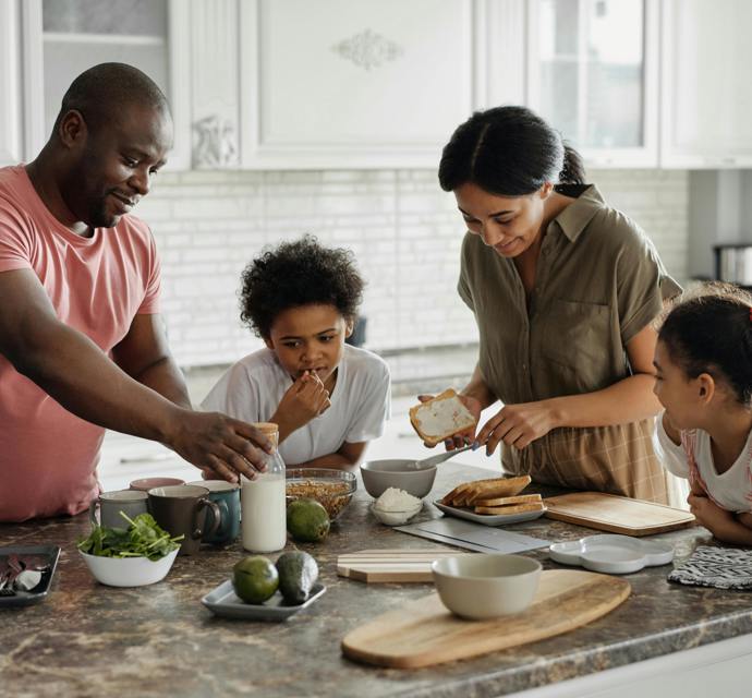 Family enjoying a meal